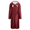 thumbnail image 5 of Teissuly Peignoirs pour Femmes Mode Allongée Garde au Chaud Col Châle Même Style Pyjama à Capuche Manches Longues Robe de Nuit Unie, 5 of 5