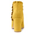 thumbnail image 4 of Unique Bargains Women's Ruffle Chunky Heel Ankle Boots, 4 of 8