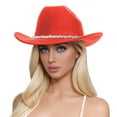 thumbnail image 1 of Men's And Women's Woolen Hats Western Cowboy Top Hat Three Of Rhinestones, 1 of 4