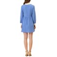 thumbnail image 3 of INSPIRE CHIC Robe-Chemise à Carreaux pour Femme à Manches Longues Boutonnée à Col Pointu m Bleu, 3 of 5