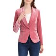 thumbnail image 1 of INSPIRE CHIC Tenue Blazer en Velours pour Femme Couleur Unie Col Châle un Bouton Veste de Tailleur pour le Travail TG Rose, 1 of 7