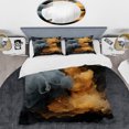 thumbnail image 2 of Designart "Polar Radiance Grey and Orange Smoke I" Abstract Bedding Covert Set - Abstract Grey Modern Bed Set With 2 Shams, 2 of 6
