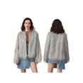 thumbnail image 2 of FOCUSNORM Women Faux Fur Coat Solid Color Open Front Long Sleeve Plus Size Jacket Warm Winter Outwear, 2 of 9