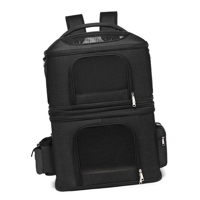 Cat Backpack, Cat Double Layer Carrier Bag Cat Back Pack Small Dog Backpack Carrier With an Adjustable Shoulder Strap, It Provides Ease of Carrying for Improved Comfort During