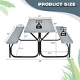 thumbnail image 3 of Gymax Picnic Table Set, 54'' x 59'' x 28.5'', with 1 Picnic Table and Bench, Grey (1 Count), 3 of 10