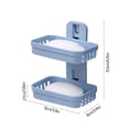 thumbnail image 3 of Adhesive Wall Mounted Storage Rack | Multipurpose Soap Holder & Organizer for Kitchen, Bathroom, or Shower | Strong Sticker Shelf for Home Organization | Space Saving No Drill Installation, 3 of 8