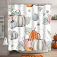 thumbnail image 4 of Thickened Waterproof Shower Curtain 70x70 inch Polyester Fabric with Reinforced Metal Grommets 13-Piece Set Including Hooks | Mold Resistant Bathroom Partition for Hotel Home Use, 4 of 6