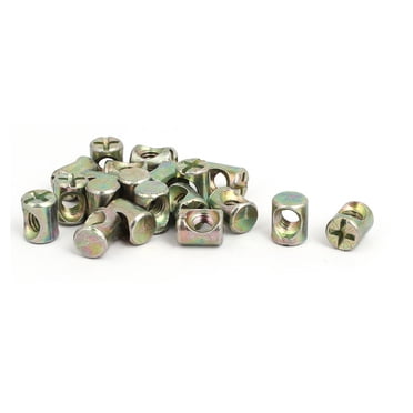 Unique Bargains Écrous de Barillet à Fenêtre Croisée M6 x 12mm 20 Pcs pour Meubles Lit Chaise Berceau