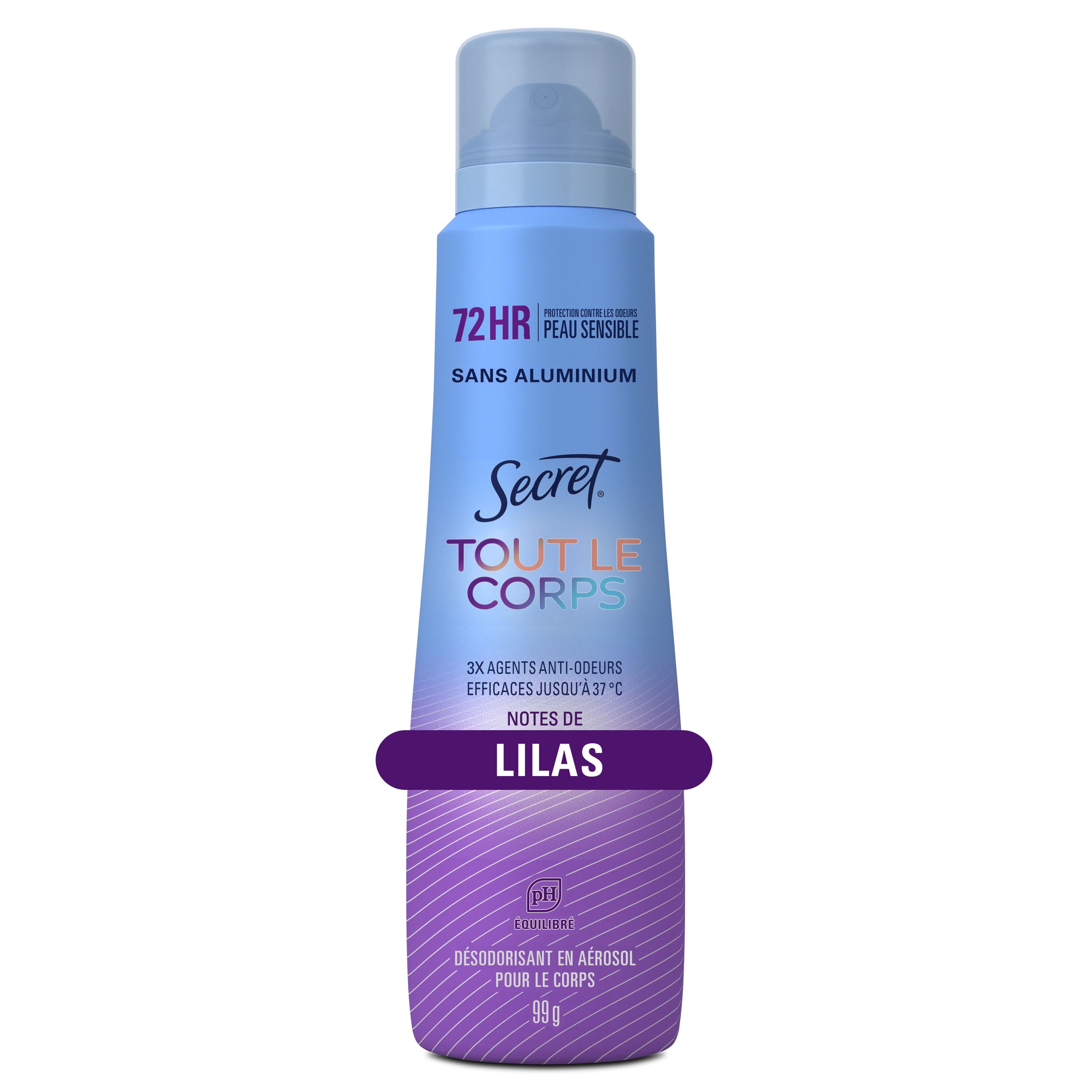 Secret Whole Body Aluminum Free Deodorant for Women Body Spray Lilac & Waterlily