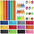 thumbnail image 1 of Back to School Supply Kit, 48 Pcs School Classroom Backpack Essentials, School Supplies Set with Pencil Pouches, Plastic Rulers, Safety Scissors, and Pencil Sharpeners, 1 of 5