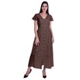 thumbnail image 2 of Moomaya Robe Longue Maxi pour Femmes à Manches Courtes, Robe Formelle/décontractée avec Poches P-TTG, 2 of 6