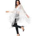 thumbnail image 4 of Womens Oversize Hand Beaded Fringed Sequin Evening Shawl Wrap, 4 of 5