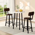 thumbnail image 1 of Furlinkhm 3 Piece Pub Dining Set, Modern Bar Table and Stools for 2 Kitchen Counter Height Wood Top Bistro Easy Assemble for Breakfast Nook Living Room Small Space Restaurant, White, 1 of 8