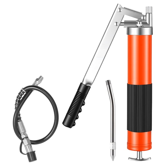 KFFKFF Grease Gun, 10000 PSI High Pressure, Heavy Duty Pistol Grip Grease Gun Kit with 14 oz Capacity, Includes 18-Inch Flex Hose