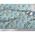 thumbnail image 3 of Soimoi Blue Cotton Cambric Fabric Stripe,Insect & Bunny Animal Print Sewing Fabric BTY 42 Inch Wide, 3 of 3