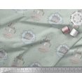 thumbnail image 3 of Soimoi Green polyester Crepe Fabric Farmhouse Vintage Printed Fabric 1 Yard 52 Inch Wide, 3 of 3