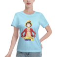 thumbnail image 1 of Women's Basic Short Sleeve T-Shirt One Piece Luffy, 1 of 6