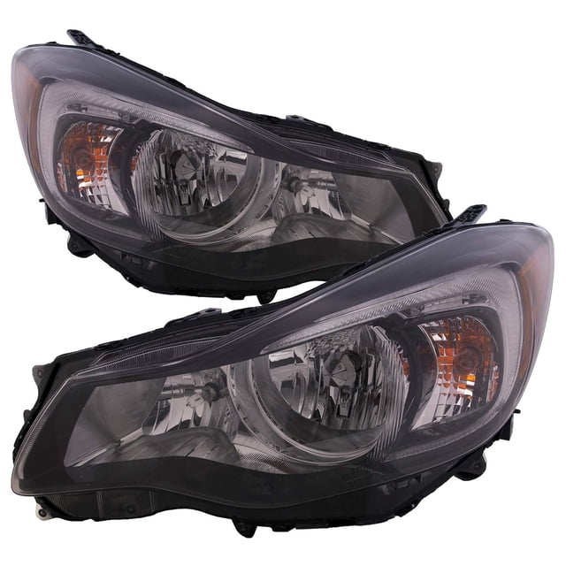 PERDE Headlights Compatible with Subaru Impreza 2012-2016 And 2013-2015 XV Crosstrek Halogen Black Housing With Performance Lens Left Driver And Right Passenger Headlamp Set