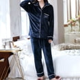 thumbnail image 2 of RKSTN Ensembles de Pyjama pour Femmes 2 Pcs Mode Flanelle Imprimée Poche Manches Longues+ Pantalon Long Ensemble de Pyjama Doux Confortable Pyjamas, 2 of 5