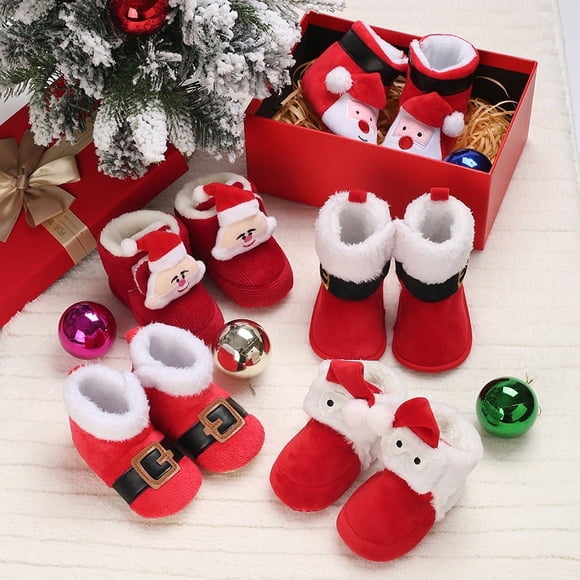 Chaussures Bottes Antidérapantes Chaudes Pantoufles Chaussettes Thème de Noël pour Bébé et Tout-Petit