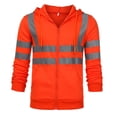 thumbnail image 1 of Long Sleeve Tops Mens Road Work High VisibilityPullover Long Sleeve Hooded Sweatshirt Tops Blouse, 1 of 6