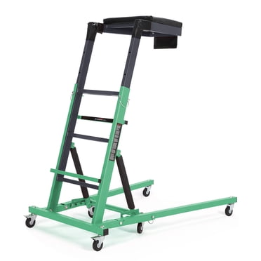 BeesClover Topside Automotive Creeper, Adjustable Height from 48" to 66", 400 lbs Heavy-Duty Collapsible Engine Creeper with 6 Swivel Casters, Padded Platform, and Tool Pouch