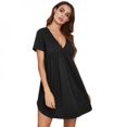 thumbnail image 4 of Women‘s Solid Color Short-sleeved Casual Plus Size Pajamas And Home Service Gray XL, 4 of 7
