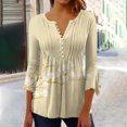 thumbnail image 2 of IROINID On Sale Plus Size Shirts for Women Crew Neck Long Sleeve Comfortable Trumpet Printed Buttoned Basic Ruched Tops Pleated T-shirts Blouses,Yellow, 2 of 5