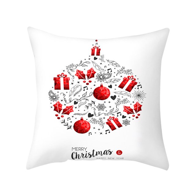 Agiferg Christmas New Pillowcase Rag Linen Pillowcase Back Cushion Cover