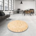 thumbnail image 3 of Ahgly Company Indoor Round Abstract Sun Yellow Oriental Area Rugs, 5' Round, 3 of 6