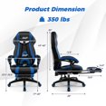 thumbnail image 3 of Costway Chaise de Sport Électrique Ajustable Style Course avec Appui-Tête Rembourré, Support Lombaire Bleu, 3 of 10