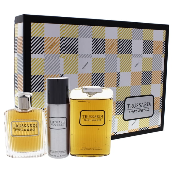 Trussardi Riflesso by Trussardi for Men - 3 Pc Gift Set 3.4oz EDT Spray, 6.8oz Shower Gel, 3.4oz Deo