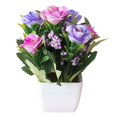thumbnail image 1 of MesaSe 2 Pcs European Style Tea Rose Artificial Flower Pot Bonsai Garden Table Room Decor(Rose Red), 1 of 10