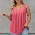 thumbnail image 1 of Women's Casual Square Neck Tank Top Pure Color Ruffle Detail Blouse for Spring Summer Daily Wear with Jeans Workout Set Fitted T Shirt Atmosphere Top Cleavage Cover plus Size Camisole Petite 3, 1 of 5