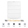 thumbnail image 4 of AOBABO 4 Drawer Lateral File Cabinet w/ Lock for Letter/Legal Size Paper, White, 4 of 10