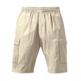 thumbnail image 4 of Plebaso Mens Casual Shorts Drawstring Lightweight Summer Shorts Solid Color Loose Beach Shorts for Men, 4 of 7