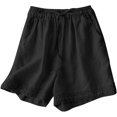 thumbnail image 1 of Summer Clearance! Womens Plus Size Pants,Summer Pants for Womens,Womens Solid Color Retro Hook Flower High Waisted Drawstring Shorts, 1 of 5