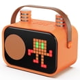 thumbnail image 1 of JYX Karaoke Machine, Home Karaoke System with 15 Animated Dispaly Modes, Mini Portable Speaker with 2 Microphones, Orange, 1 of 10