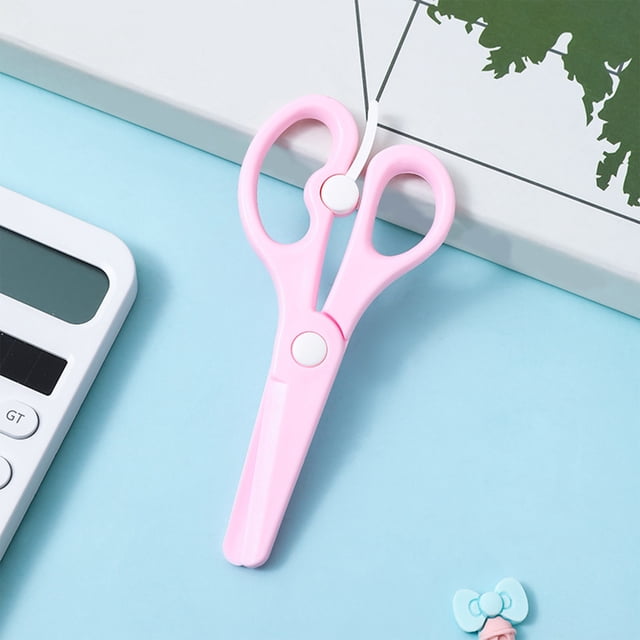 EGNMCR Childrens DIY Crafts Plastic Scissors Students Do Not Hurt Hands Resilient Scissors Kindergarten Round Head Wrapped Edges To Save Energy Scissors Child Scissors