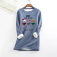 thumbnail image 1 of Tenues d'Hiver pour Femmes, Mode Décontractée d'Hiver, sous-Couche Chaude en Peluche, Imprimé de Noël, Manches Longues, Col Rond, Hauts Tendance en Liquidation, 1 of 6