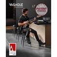 thumbnail image 2 of VASAGLE Echo Collection Bar Stools Set of 2 - Synthetic Leather with Stitching, 24.8-inch, Kitchen Counter, Ink Black ULBC080B01, 2 of 6