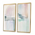thumbnail image 3 of Designart "Pastel Tranquility in Serene Shades I" Abstract Liquid Ink Framed Wall Art Set Of 2 - Modern Blue Frame Gallery Set For Office Decor, 3 of 6