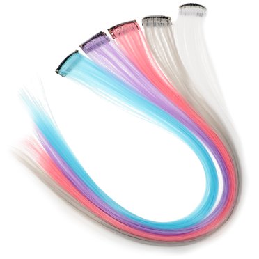 15 Pcs Rallonges de Cheveux Colorées à Clip, Rallonges de Cheveux Lisses pour Femmes avec Clips
