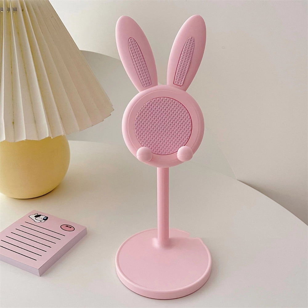 Cell Phone Stand Angle Height Adjustable Cell Phone Stand for Desk Cute Rabbit Phone Holder Stand for Desk
