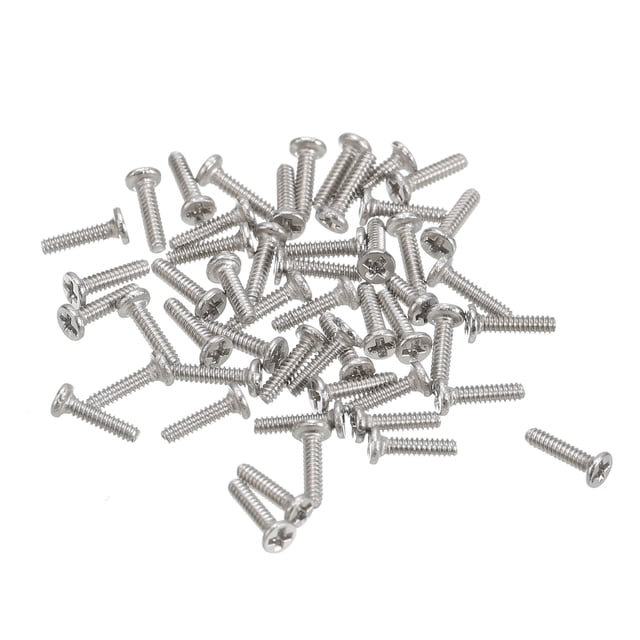 Unique Bargains M1x0.25x4mm Lot de 50 Vis Plates Rondes en Métal pour Machine à Entraînement Phillips