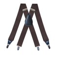 thumbnail image 4 of Men's Suspenders Elastic Straps Solid Heavy Duty 4 Clips Adjustable Brown, 4 of 7