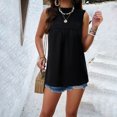 thumbnail image 2 of AherBiu Camisole pour Femmes Boho Décontractée Col Rond Imprimé Ajouré Sans Manches Dos Goutte Lacée Camis de Vacances, 2 of 7