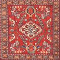 thumbnail image 1 of Ahgly Company Indoor Square Traditional Sunrise Orange Persian Area Rugs, 6' Square, 1 of 6