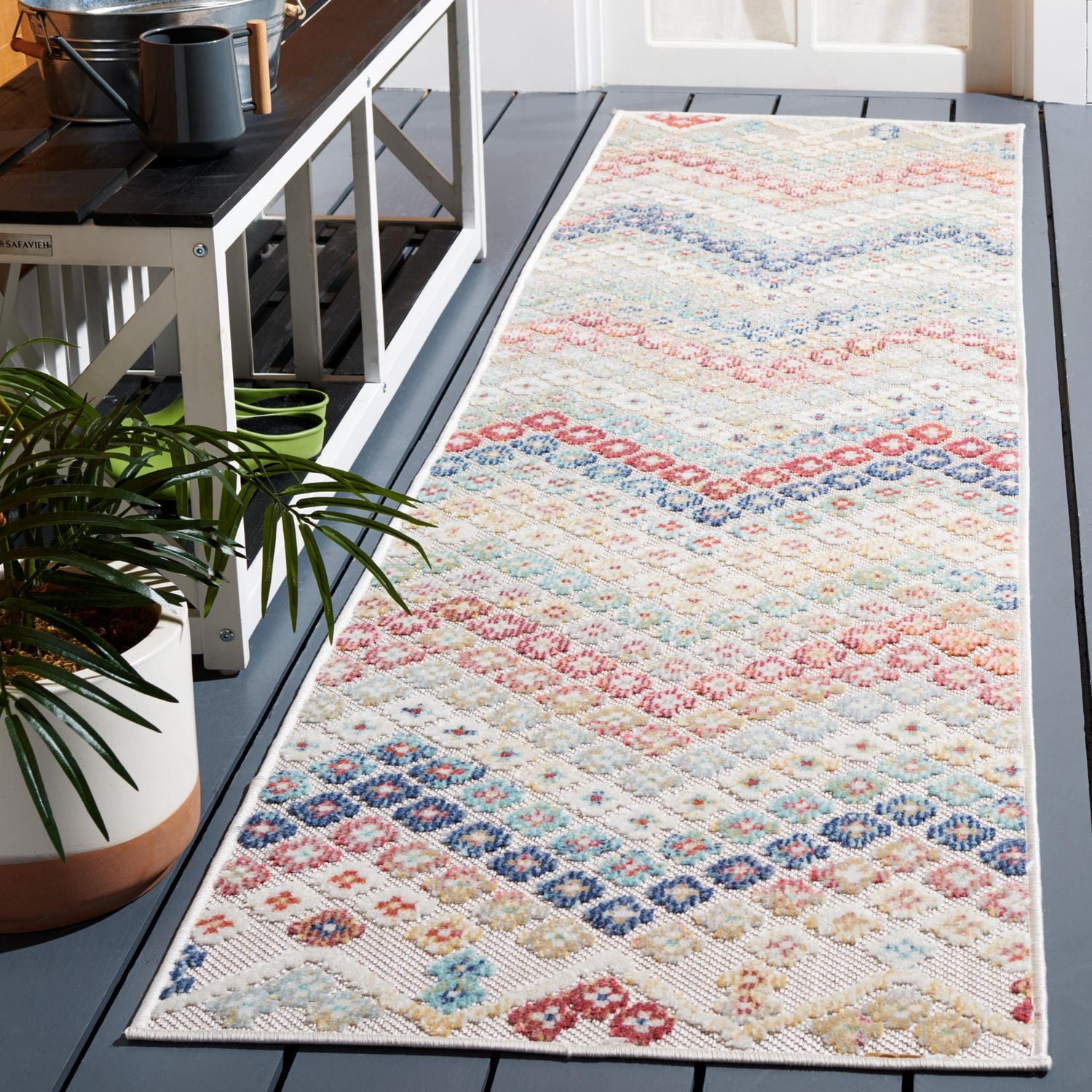 SAFAVIEH Cabana Aurora Floral Indoor/Outdoor Area Rug