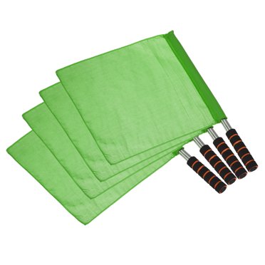 Unique Bargains Football Linesman Referee Flag Stainless Steel Pole Sponge Grip, Green 4 Pack